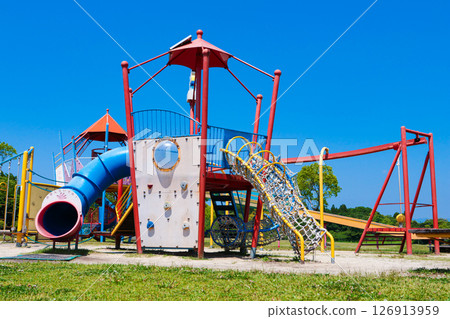 playground equipment park playground equipment slide park slide children 126913959