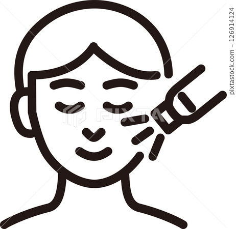 圖標醫療美容醫學整容手術人婦女雷射治療象形圖設計插圖 126914124