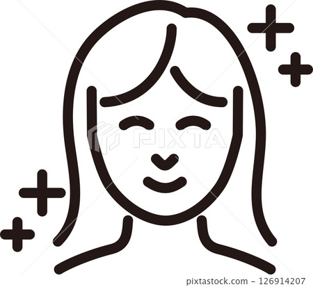 圖示 美容醫學 整容手術 人物 女人 美麗的皮膚 醫療美容 閃閃發光的 線條 插圖素材 126914207