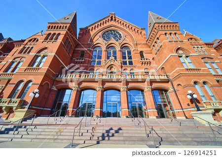 Cincinnati Music Hall Gothic Facade Low Angle Perspective 126914251