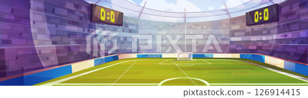 Cartoon soccer stadium interior Cartoon soccer stadium interior 126914415