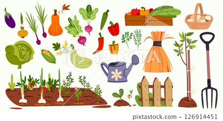 Garden farm worker tools set 126914451