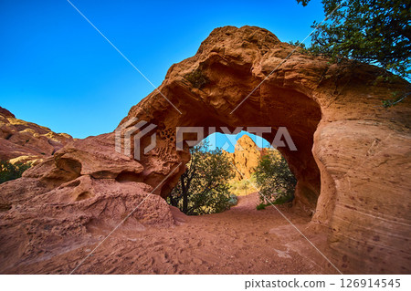Red Rock Arch Desert Landscape and Vegetation with Walk Through Perspective Red Rock Arch Desert Landscape and Vegetation with Walk Through Perspective 126914545
