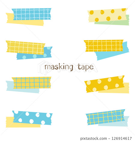 A refreshing light blue and yellow masking tape set 126914617