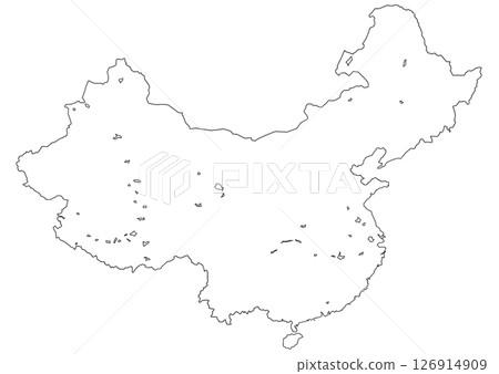 中國空白地圖 126914909