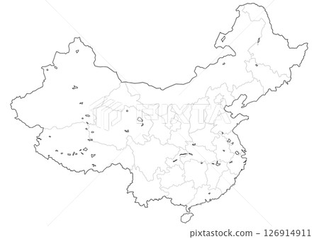 中國空白地圖 中國空白地圖 126914911