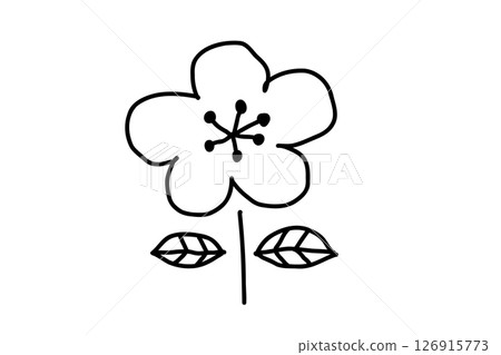Scandinavian style hand-drawn floral vector illustration in black Scandinavian style hand-drawn floral vector illustration in black 126915773