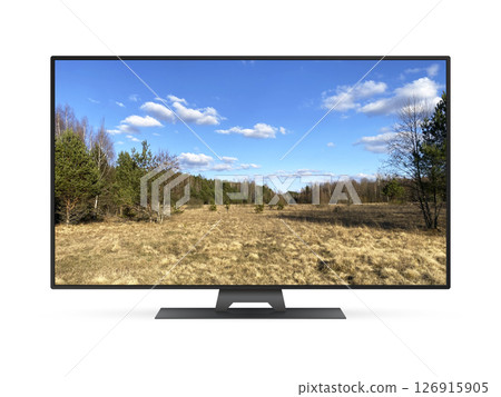 Smart tv with autumn landscape on screen Smart tv with autumn landscape on screen 126915905