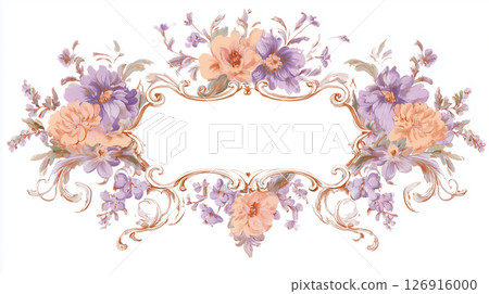 Classic frame with floral and curvilinear ornaments 126916000