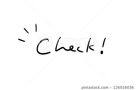 Check! | Handwritten text | Store pop-ups, web and printed material eye-catchers 126916036