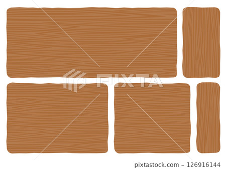 一組老式不平整的木板插圖 126916144