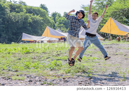 Young people with high energy outdoors 126916413