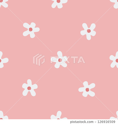 Seamless Pink Dainty Flower Pattern 126916509