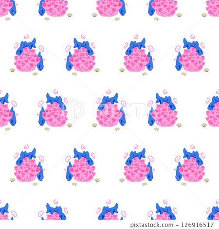 Seamless Coral Reef Fish Pattern 126916517