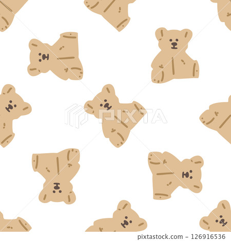 Seamless Cartoon Bear Cookie Pattern Seamless Cartoon Bear Cookie Pattern 126916536