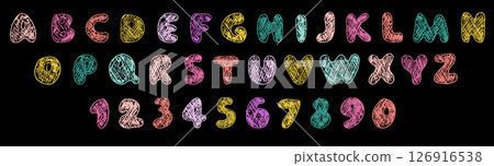 Crayon Letters and Numbers with Fun Doodles Crayon Letters and Numbers with Fun Doodles 126916538