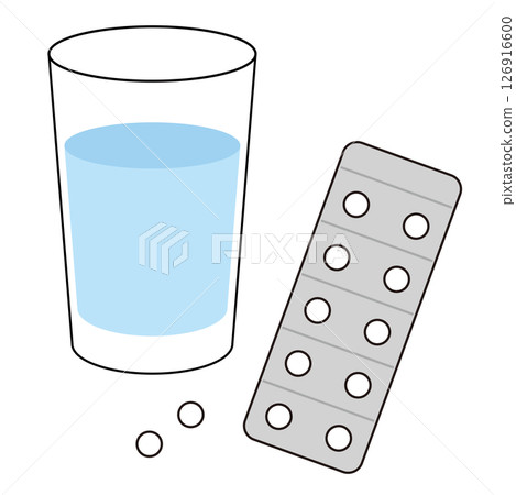 Medicine sheets and water 126916600