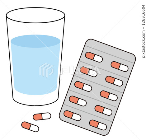 藥片和水 126916604