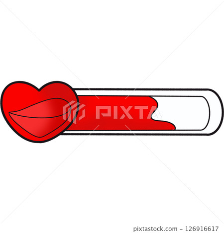 The illustration of a heart health bar The illustration of a heart health bar 126916617