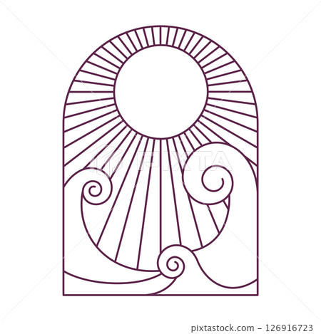 ocean waves emblem 126916723