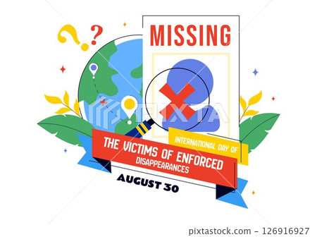 International Day of the Victims of Enforced Disappearances Vector Illustration on August 30 Featuring a Missing Person or Lost People in a Background 126916927