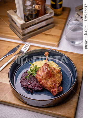 Roasted duck leg confit Roasted duck leg confit 126917247