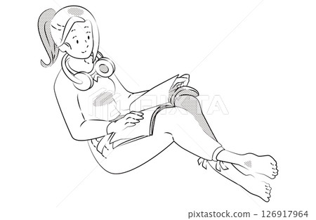 Illustration of a woman reading a book 126917964