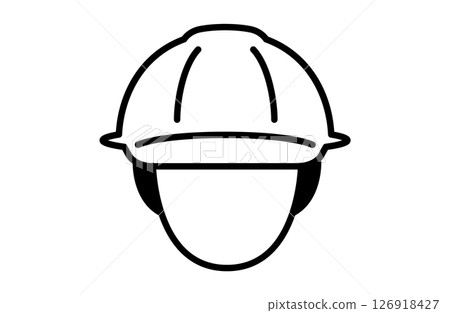 頭盔圖示向量插圖簡單的線畫 頭盔圖示向量插圖簡單的線畫 126918427