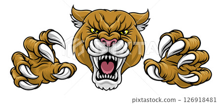 Cougar Panther Mountain Lion Puma Sports Mascot Cougar Panther Mountain Lion Puma Sports Mascot 126918481
