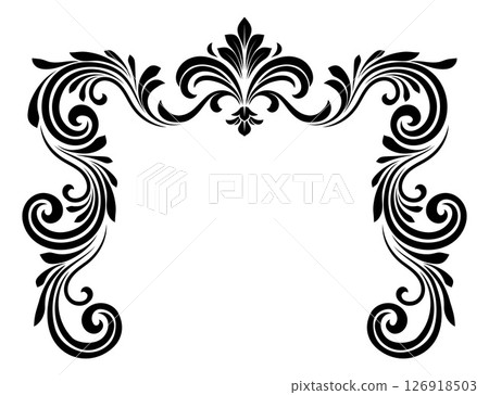 Filigree Heraldic Crest Motif Floral Pattern Frame Filigree Heraldic Crest Motif Floral Pattern Frame 126918503