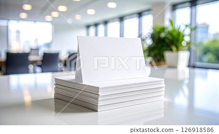 Modern office interior featuring a stack of books, symbolizing knowledge and education Modern office interior featuring a stack of books, symbolizing knowledge and education 126918586