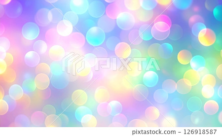 Abstract blurred colorful bokeh light circles glow brightly, perfect for festive holiday backdrops or decorative soft wallpapers Abstract blurred colorful bokeh light circles glow brightly, perfect for festive holiday backdrops or decorative soft wallpapers 126918587