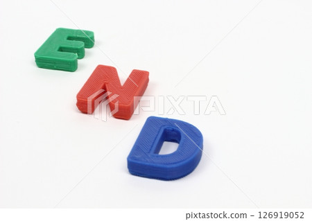 Colorful END letter block Colorful END letter block 126919052