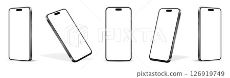Realistic smartphone mockup. Mobile phone isolated on white background. 126919749