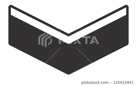 Simple down arrow icon with dark gray color and white border, isolated on white background, ideal for user interface and graphic design projects Simple down arrow icon with dark gray color and white border, isolated on white background, ideal for user interface and graphic design projects 126919941