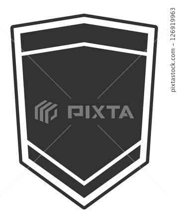 Minimalist shield icon symbolizing safety, defense, and online security, ideal for representing data protection, privacy, and cybersecurity concepts 126919963