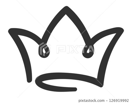 Simple, hand drawn crown representing concepts of royalty, leadership, power, and authority, suitable for logos, icons, or decorative elements Simple, hand drawn crown representing concepts of royalty, leadership, power, and authority, suitable for logos, icons, or decorative elements 126919992