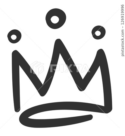 Simple, hand drawn crown representing royalty, power, and authority, suitable for various design projects related to monarchy, leadership, or achievement Simple, hand drawn crown representing royalty, power, and authority, suitable for various design projects related to monarchy, leadership, or achievement 126919996
