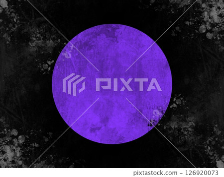 A black background with a purple smudged central circle and splashes A black background with a purple smudged central circle and splashes 126920073