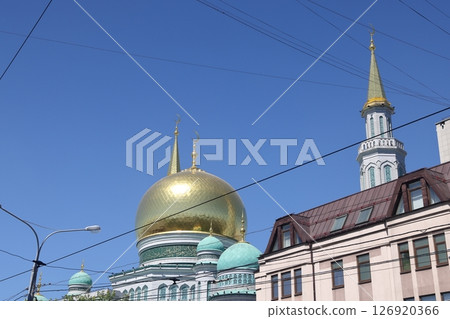 Moscow Cathedral Mosque, Russia -the main mosque in Moscow, new landmark. Moscow Cathedral Mosque, Russia -the main mosque in Moscow, new landmark. 126920366