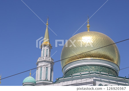 Moscow Cathedral Mosque, Russia -the main mosque in Moscow, new landmark. Moscow Cathedral Mosque, Russia -the main mosque in Moscow, new landmark. 126920367