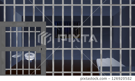夜間監獄背景插圖 夜間監獄背景插圖 126920582