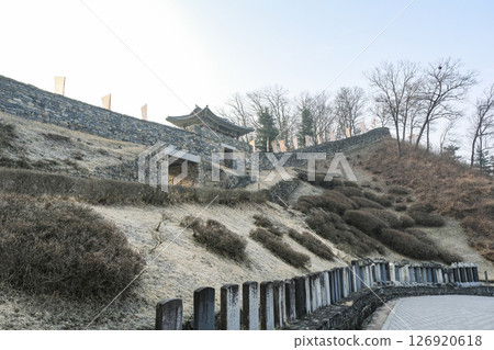 The stone gate of the World Heritage site, Kosanjo Castle 126920618