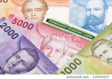 American Permanent Resident Card on Chilean money 126920637
