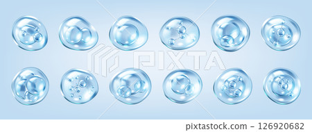 Transparent bubbles containing bouncing collagen molecules 126920682