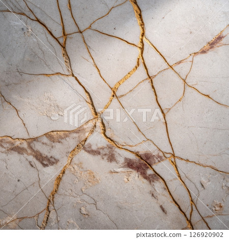 Close-up of Truffle marble in macro format with organic vein patterns and neutral color palette 126920902
