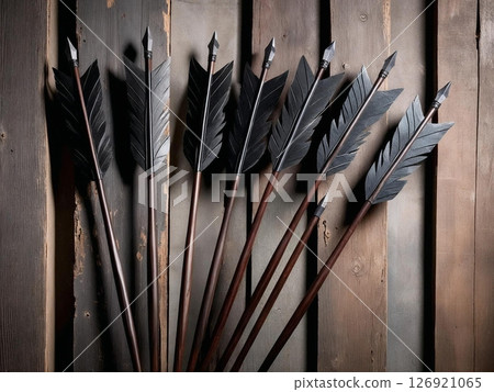Black feather arrow 126921065