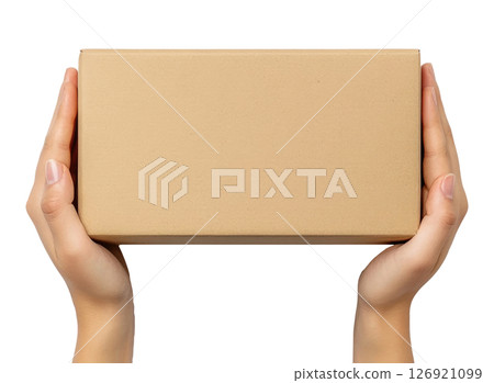 Hands with cardboard box Hands with cardboard box 126921099