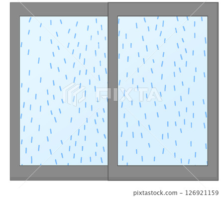 透過窗戶的雨的插圖 126921159