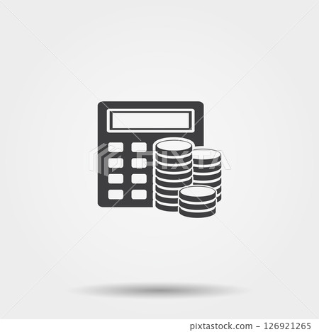 Calculator with money icon Calculator with money icon 126921265